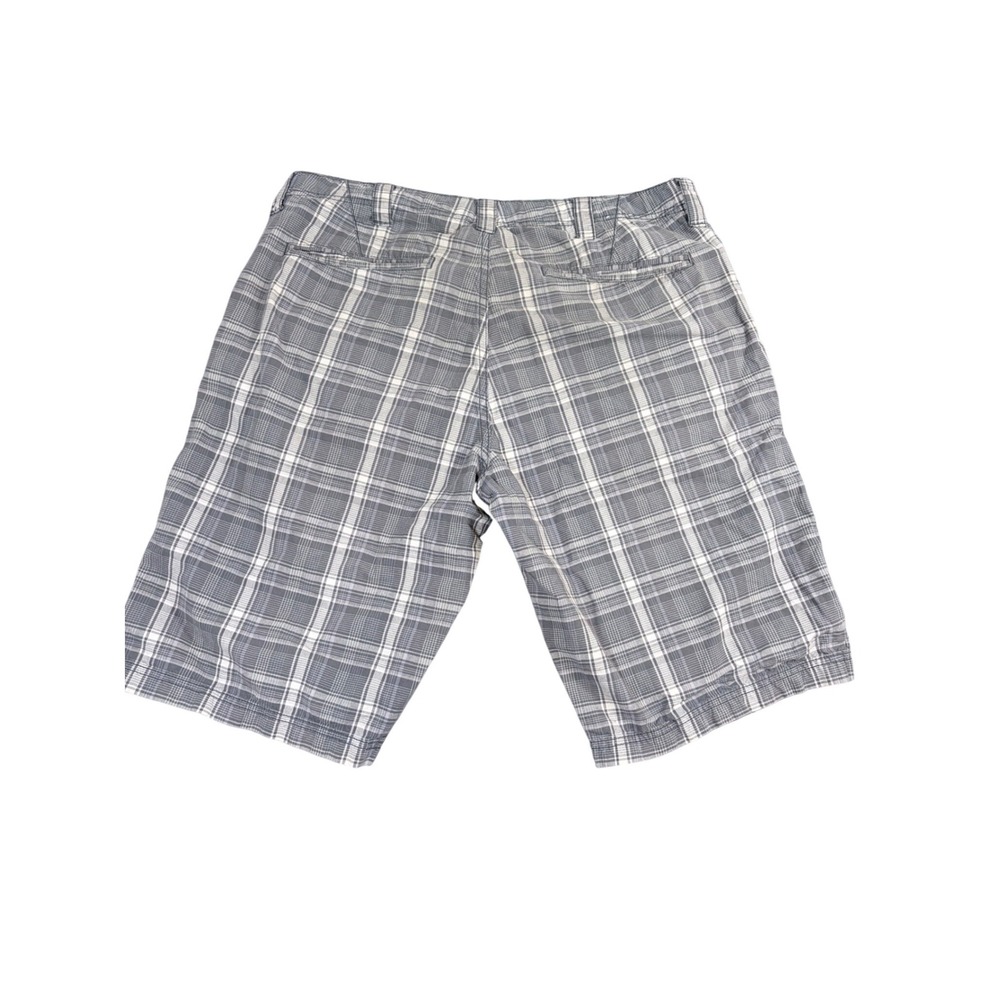 Calvin Klein Men's Shorts Size 36 Plaid Blue Gray 100% Cotton Casual Summer